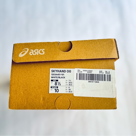 10 ASICS Skyhand OG Sneakers Shoes Mens 8.5 white black brown ivory trending - Picture 9 of 9